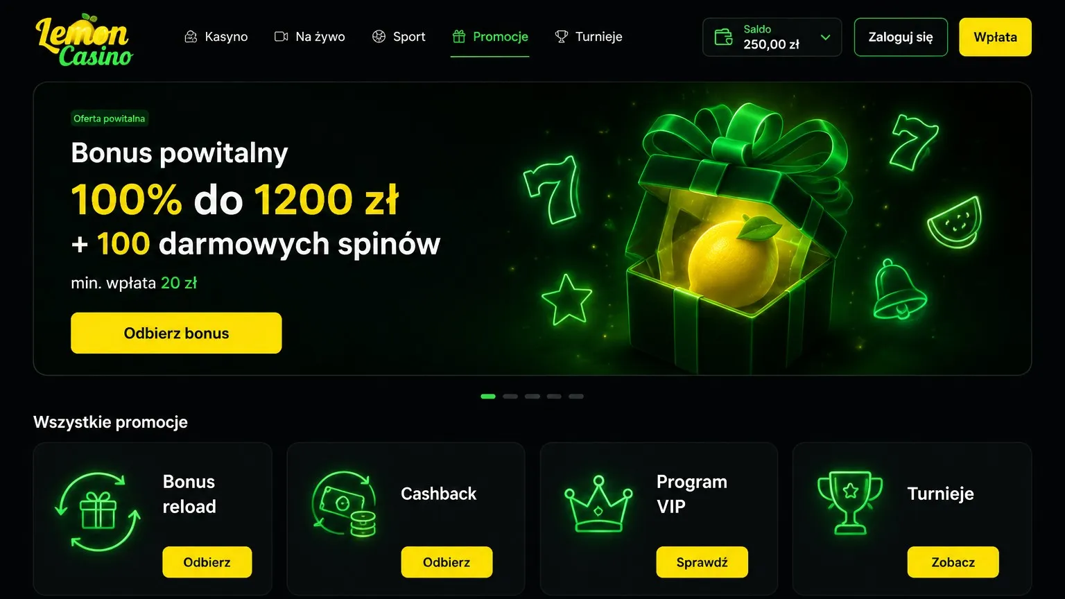 Oferty powitalne Lemon Casino kod promocyjny bez depozytu